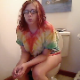 A plump redhead girl with glasses takes a fairly solid shit while sitting on a toilet. Audible poop sounds with nice plops. She shows us her dirty TP and gives us a glimpse of her turd at the end. See movies 6051 and 17014 for more. Over 4 minutes.